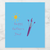 Étiquette Pour Bouteilles De Vin L'oeuvre de ton enfant pour papa (Étiquettes simples)