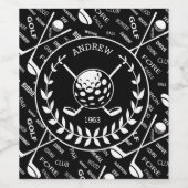 Étiquette Pour Bouteilles De Vin Logo de golf design personnalisé (Étiquettes simples)