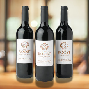 Étiquette Pour Bouteilles De Vin Logo de l'immobilier pour la commercialisation de