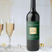 Étiquette Pour Bouteilles De Vin logo de Noël émeraude verte