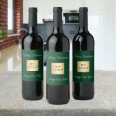 Étiquette Pour Bouteilles De Vin logo de Noël émeraude verte