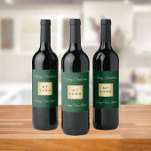 Étiquette Pour Bouteilles De Vin logo de Noël émeraude verte