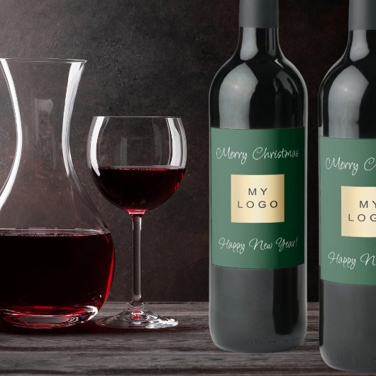 Étiquette Pour Bouteilles De Vin logo de Noël émeraude verte