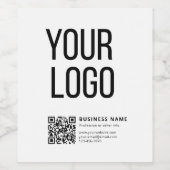 Étiquette Pour Bouteilles De Vin Logo d'entreprise & Code QR modifiable (Étiquettes simples)