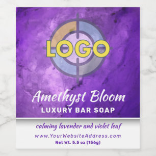 Étiquette Pour Bouteilles De Vin Logo du Étiquette de produits en marbre violet pro