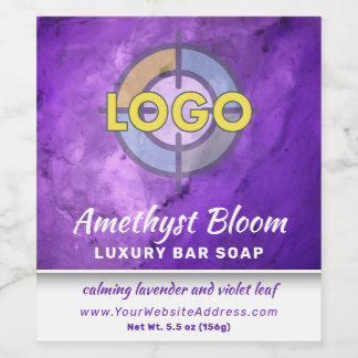 Étiquette Pour Bouteilles De Vin Logo du Étiquette de produits en marbre violet pro