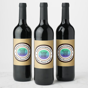 Étiquette Pour Bouteilles De Vin Logo Entreprise Société Or Promotion Personnalisé
