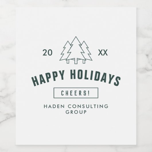 Étiquette Pour Bouteilles De Vin Logo Entreprise Vacances personnalisables (Étiquettes simples)