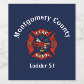 Étiquette Pour Bouteilles De Vin Logo personnalisé du service d'incendie (Étiquettes simples)