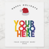 Étiquette Pour Bouteilles De Vin Logo simple de Noël pour entreprise avec chapeau d (Étiquettes simples)