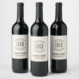 Étiquette Pour Bouteilles De Vin logo société personnalisé moderne entreprise marqu