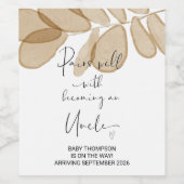 Étiquette Pour Bouteilles De Vin L'oncle doit être Faire-part de grossesse pour Frè (Étiquettes simples)