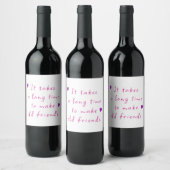 Étiquette Pour Bouteilles De Vin Longtemps, anciens amis (Bouteilles)