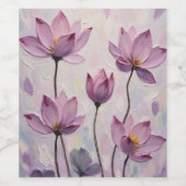 Étiquette Pour Bouteilles De Vin Lotus – Oil Painting (Étiquettes simples)