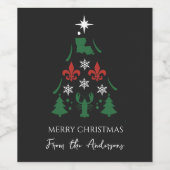 Étiquette Pour Bouteilles De Vin Louisiane Noël Cajun (Étiquettes simples)