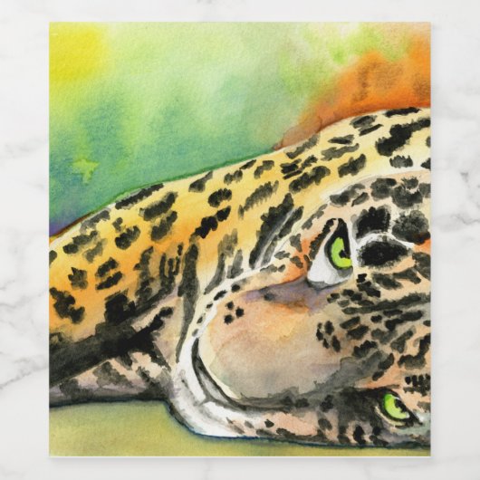 Étiquette Pour Bouteilles De Vin Lounge Leopard (Étiquettes simples)