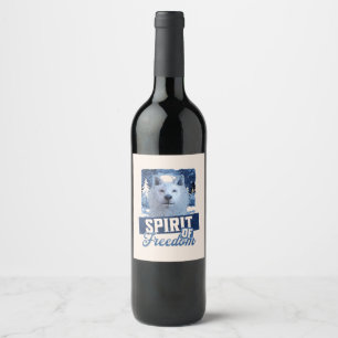Étiquette Pour Bouteilles De Vin Loup Arctique Esprit de liberté Création faunique