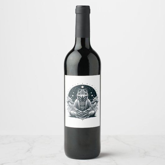 Étiquette Pour Bouteilles De Vin Loup conscient (Devant)