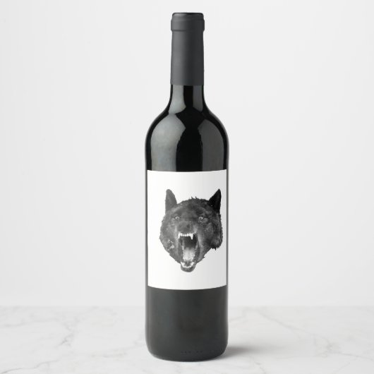 Étiquette Pour Bouteilles De Vin loup la bouteille de vin (Devant)