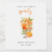 Étiquette Pour Bouteilles De Vin Love au premier Spritz Baby Shower (Étiquettes simples)