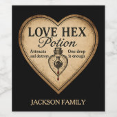 Étiquette Pour Bouteilles De Vin Love Hex Potion Une goutte suffit (Étiquettes simples)