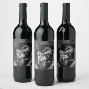 Étiquette Pour Bouteilles De Vin Love I Happy Couple Script Photo Personnalisé
