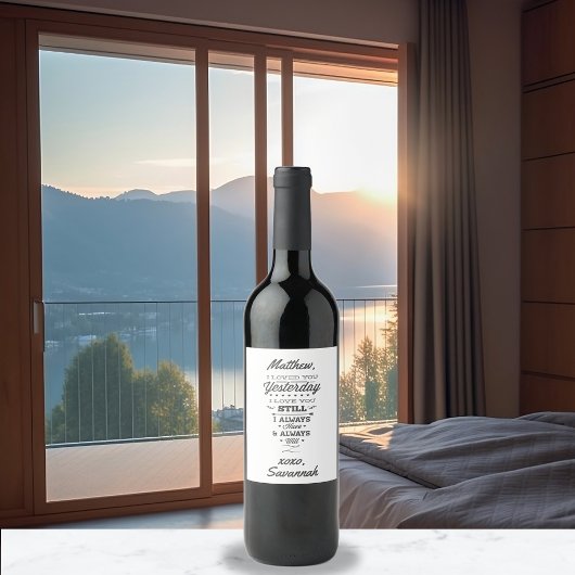 Étiquette Pour Bouteilles De Vin Love Poem