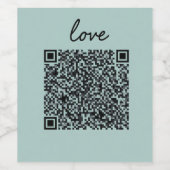 Étiquette Pour Bouteilles De Vin Love QR Code (Étiquettes simples)