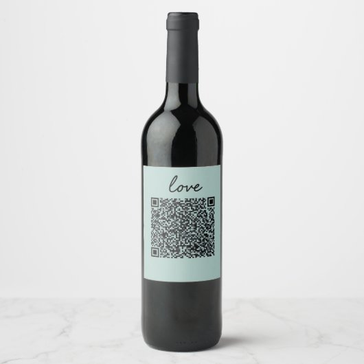 Étiquette Pour Bouteilles De Vin Love QR Code (Devant)