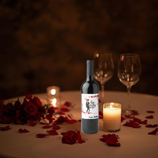 Étiquette Pour Bouteilles De Vin Love Vibes Personalized Label Set