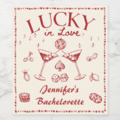 Étiquette Pour Bouteilles De Vin Lucky In Love Cocktails Bachelorette (Étiquettes simples)