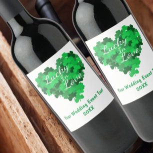 Étiquette Pour Bouteilles De Vin Lucky In Love, Événement Mariage