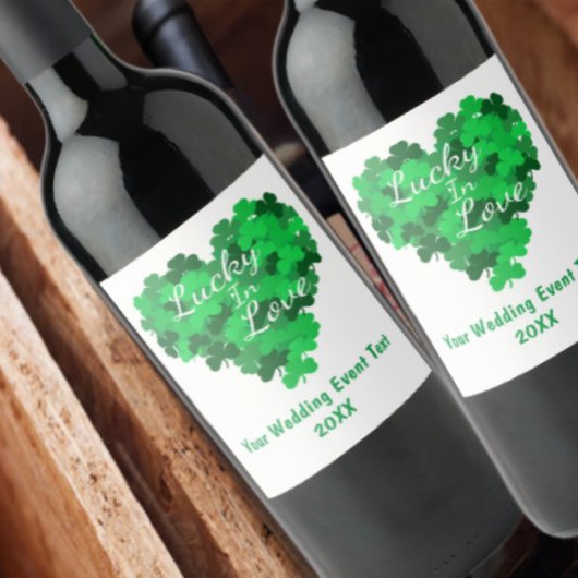 Étiquette Pour Bouteilles De Vin Lucky In Love, Événement Mariage