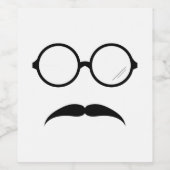 Étiquette Pour Bouteilles De Vin Lunettes et moustache (Étiquettes simples)