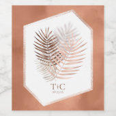 Étiquette Pour Bouteilles De Vin Lush Palm Leaf Mariage Terra Cotta ID956 (Étiquettes simples)