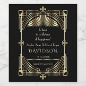 Étiquette Pour Bouteilles De Vin Luxe Gold Black Great Gatsby Roaring Mariage des a (Étiquettes simples)