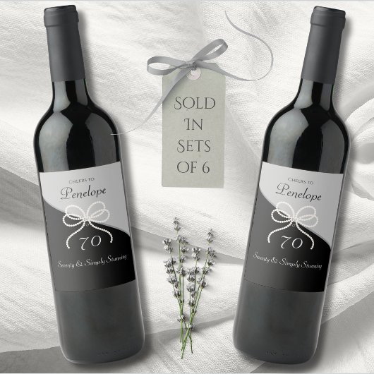 Étiquette Pour Bouteilles De Vin Luxe Moderne Simplement Époustouflant 70e Annivers