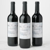 Étiquette Pour Bouteilles De Vin M. et Mme À l'amour Script Mariage d'hiver (Bouteilles)