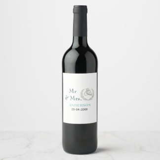 Étiquette Pour Bouteilles De Vin M. et Mme ajoutent le nom de famille date année ca