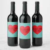 Étiquette Pour Bouteilles De Vin M. & Mme Red Heart (Bouteilles)