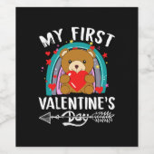Étiquette Pour Bouteilles De Vin ma première Saint-Valentin (Étiquettes simples)