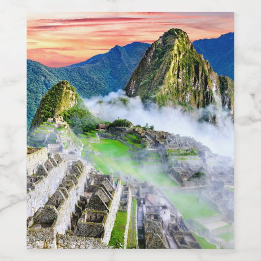 Étiquette Pour Bouteilles De Vin Machu Picchu, Cusco - Pérou (Étiquettes simples)