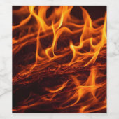 Étiquette Pour Bouteilles De Vin Macro de flamme de feu dans la cheminée (Étiquettes simples)