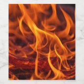 Étiquette Pour Bouteilles De Vin macro Flamme d'incendie (Étiquettes simples)