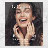 Étiquette Pour Bouteilles De Vin Magazine Journal Graduation Party Photo (Étiquettes simples)