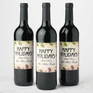 Étiquette Pour Bouteilles De Vin Magnifique bouteille de vin de vacances étiquette