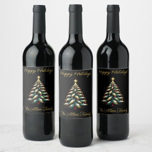 Étiquette Pour Bouteilles De Vin Magnifique bouteille de vin de vacances personnali