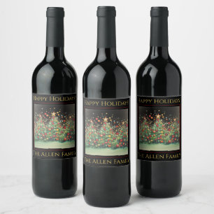 Étiquette Pour Bouteilles De Vin Magnifique bouteille de vin de vacances personnali