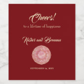 Étiquette Pour Bouteilles De Vin Magnifique Mehndi (Étiquettes simples)