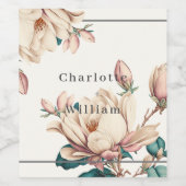 Étiquette Pour Bouteilles De Vin Magnolia floral élégant (Étiquettes simples)